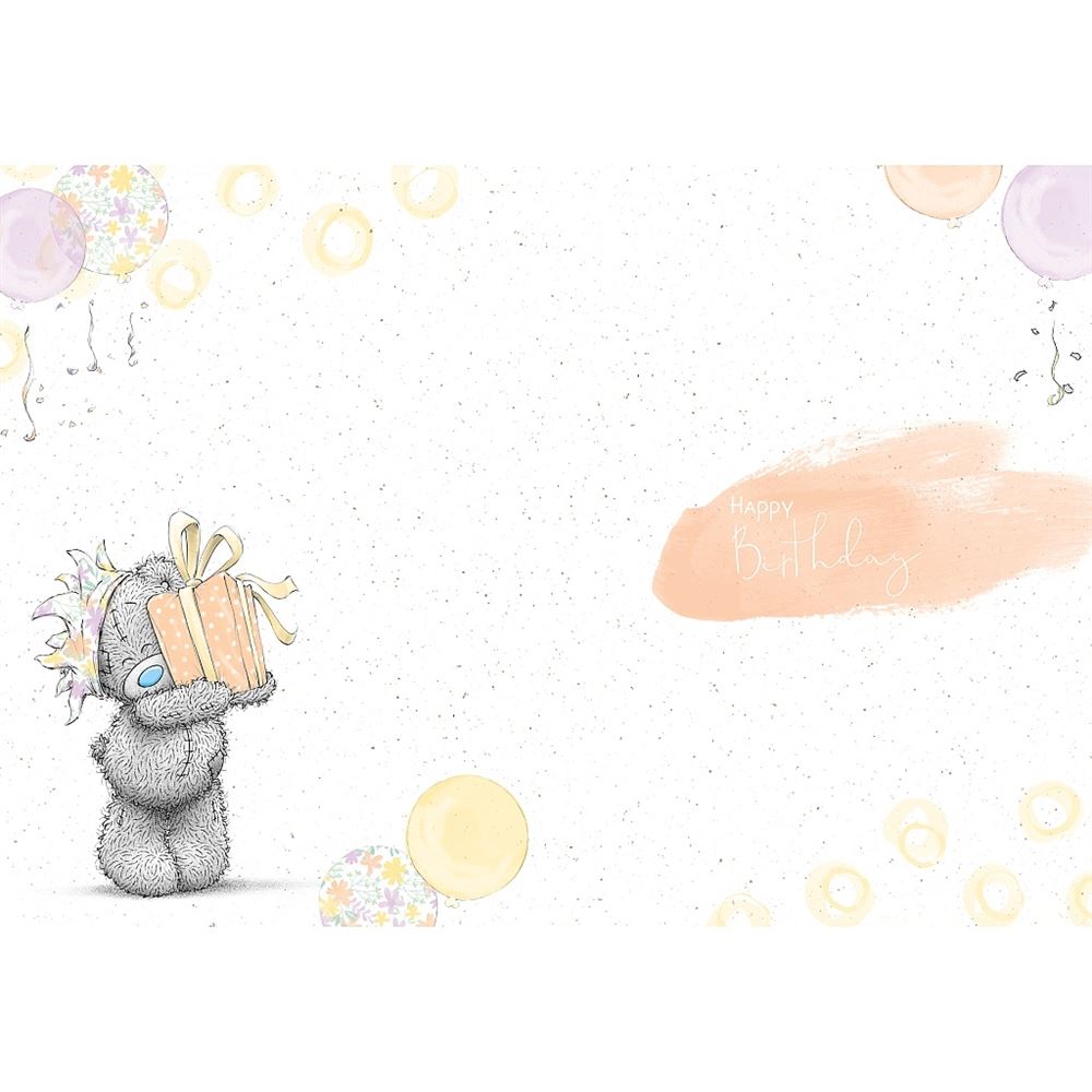 Bear Sat On Gift Birthday Card