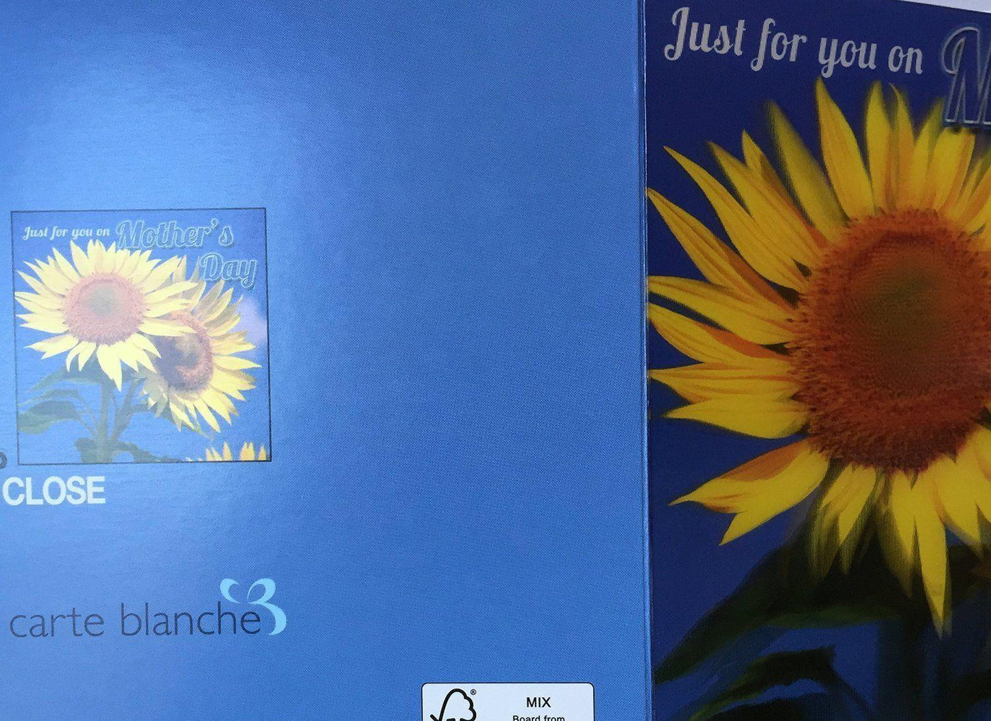 3D Holographic Sunflowers Design Just For You on Mother's Day Greetings Card