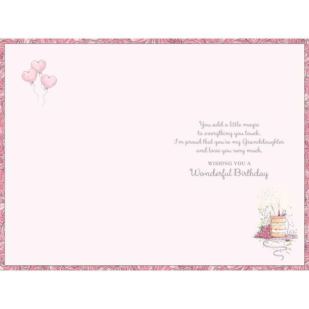 Pink Cake Design Granddaughter Birthday Card