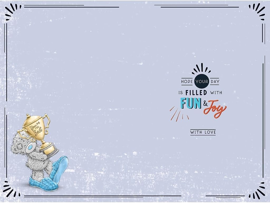 Bear In Slippers Very Best Dad Birthday Card