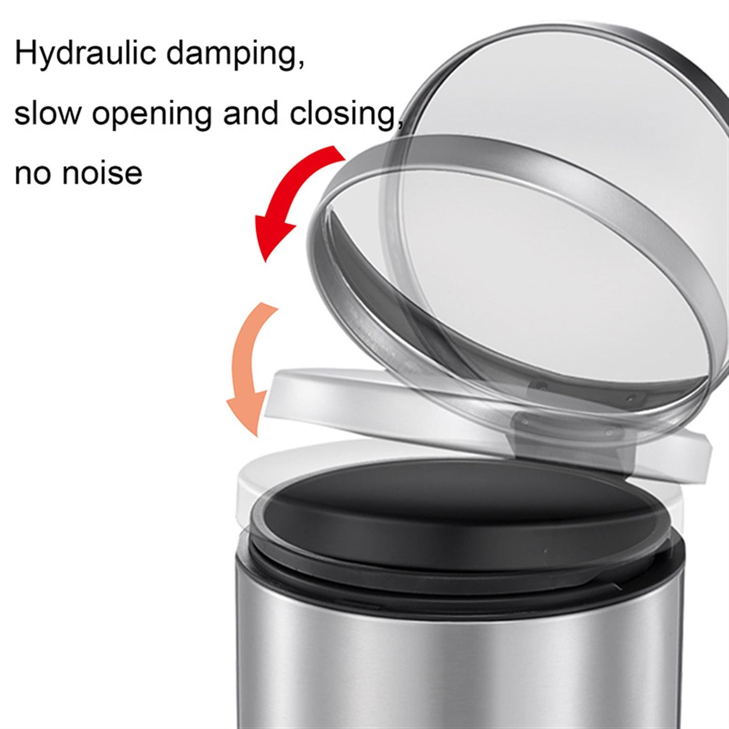 Stainless Steel Silver Metal Wastebin 12L