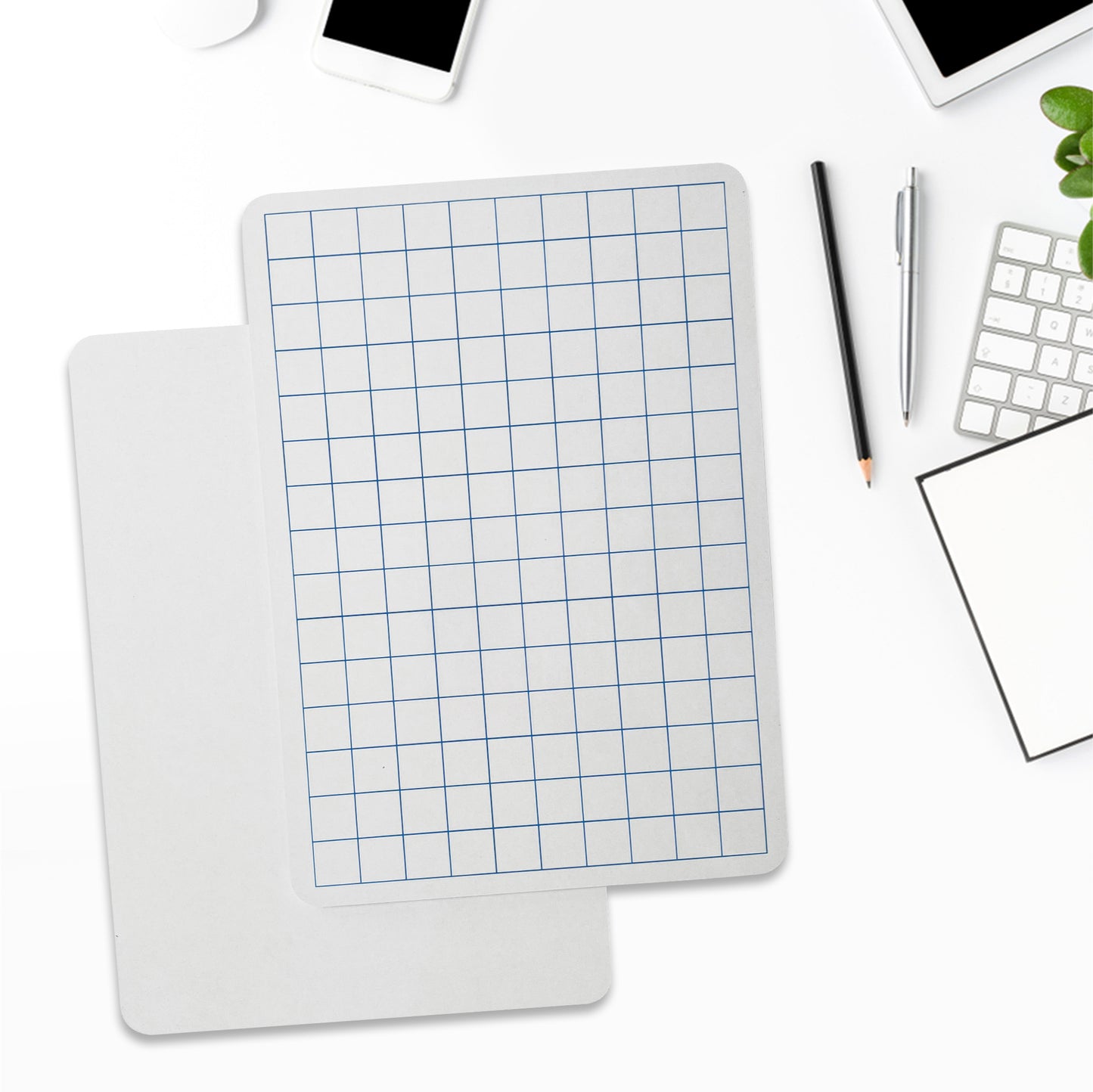 Pack of 60 Rigid MDF Square Grids A4 Whiteboards