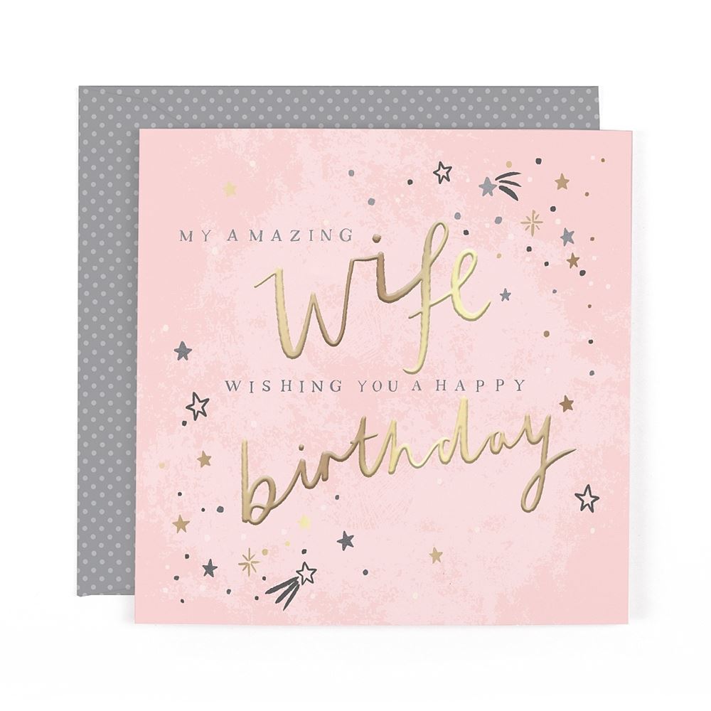 Stunning Stars Luxury Foiled Wife Birthday Card