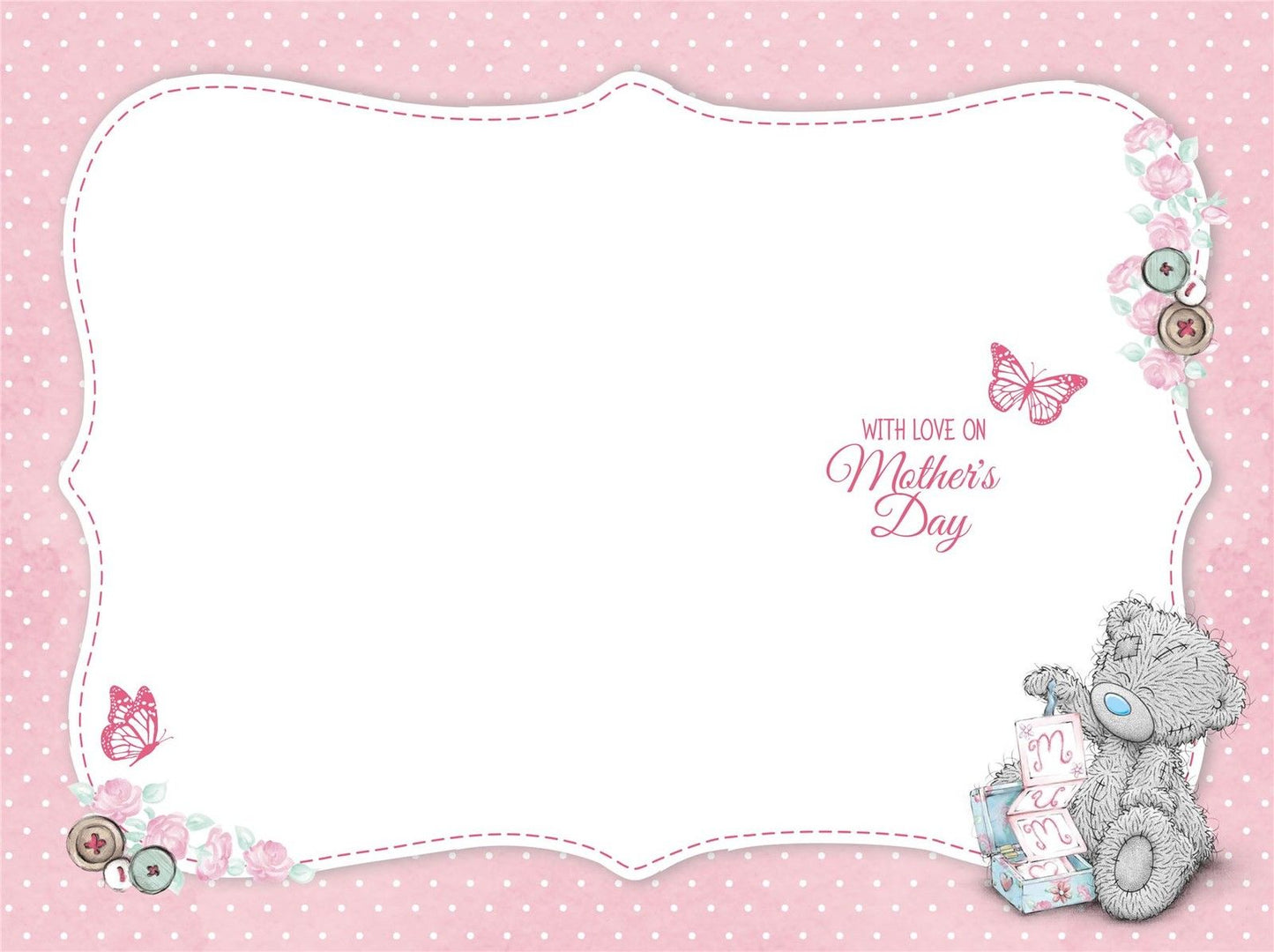 Tatty Teddy With Flowers And Gift Design Mother's Day Card To Mum from Daughter
