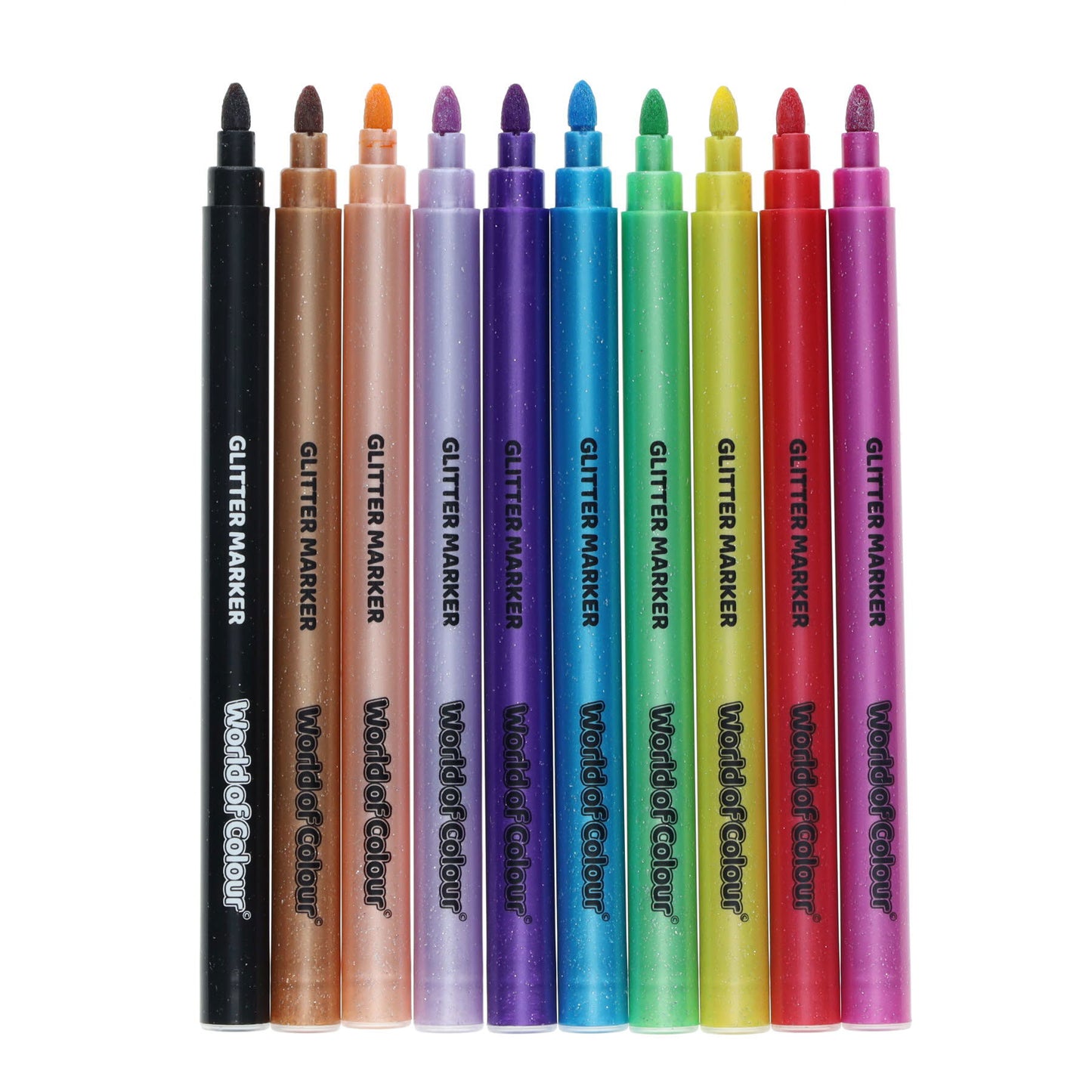Pack of 10 Washable Glitter Markers by World of Colour