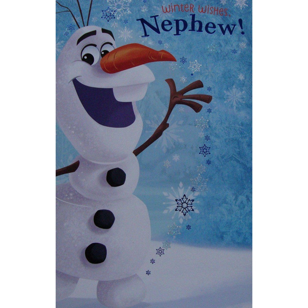 Nephew Frozen Disney Winter Wishes Christmas Greeting Card