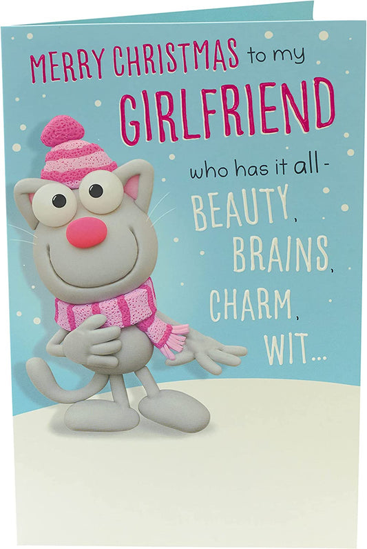 Girlfriend Christmas Card Funny Cartoon