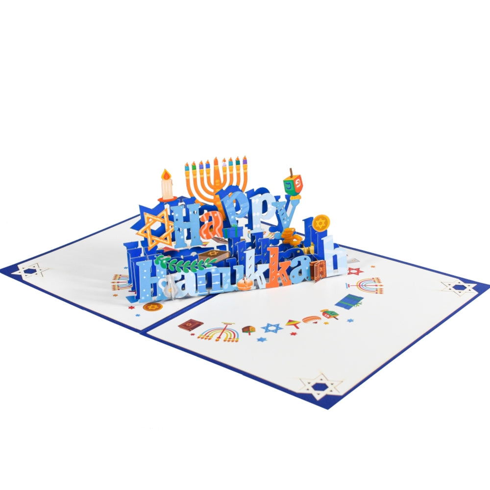 Bright Traditions Hanukkah Celebration 3D Pop Up Greeting Card