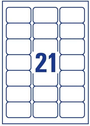 Pack of 2100 63.5x38mm 21 Per Sheet White Multipurpose Labels