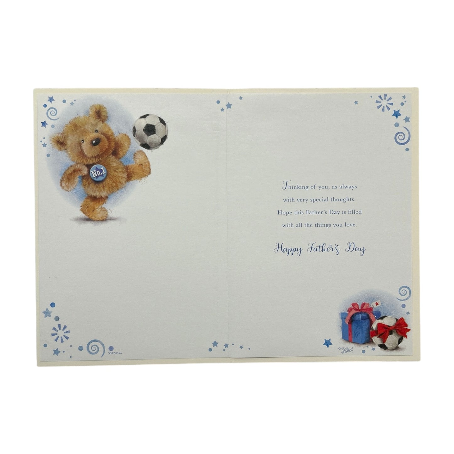 To My Husband Teddy Playing Football Design Father's Day Card