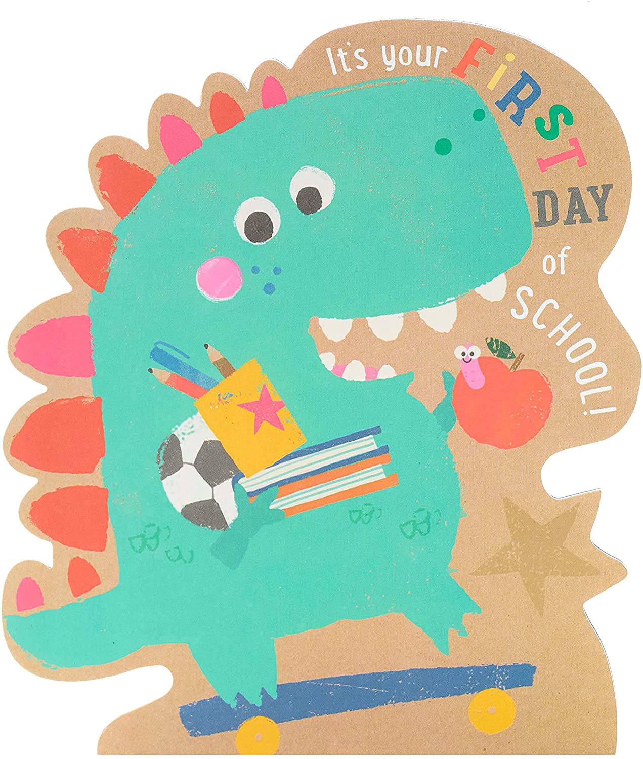 First Day Of School Good Luck Card For Boy Dinosaur