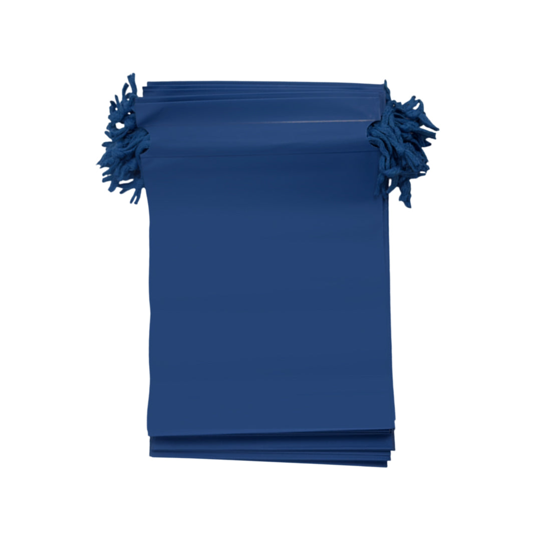 Pack of 50 Blue Coloured 21x29cm PEVA Frosted Drawstring Bags