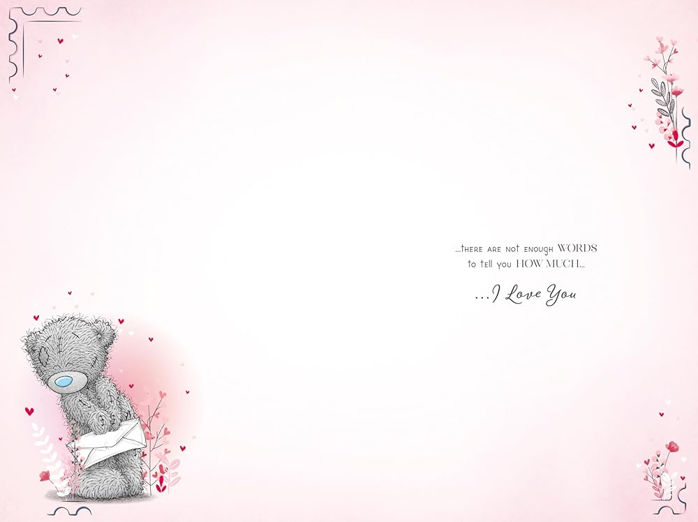 Bear Writing Wonderful Girlfriend Valentine's Day Card