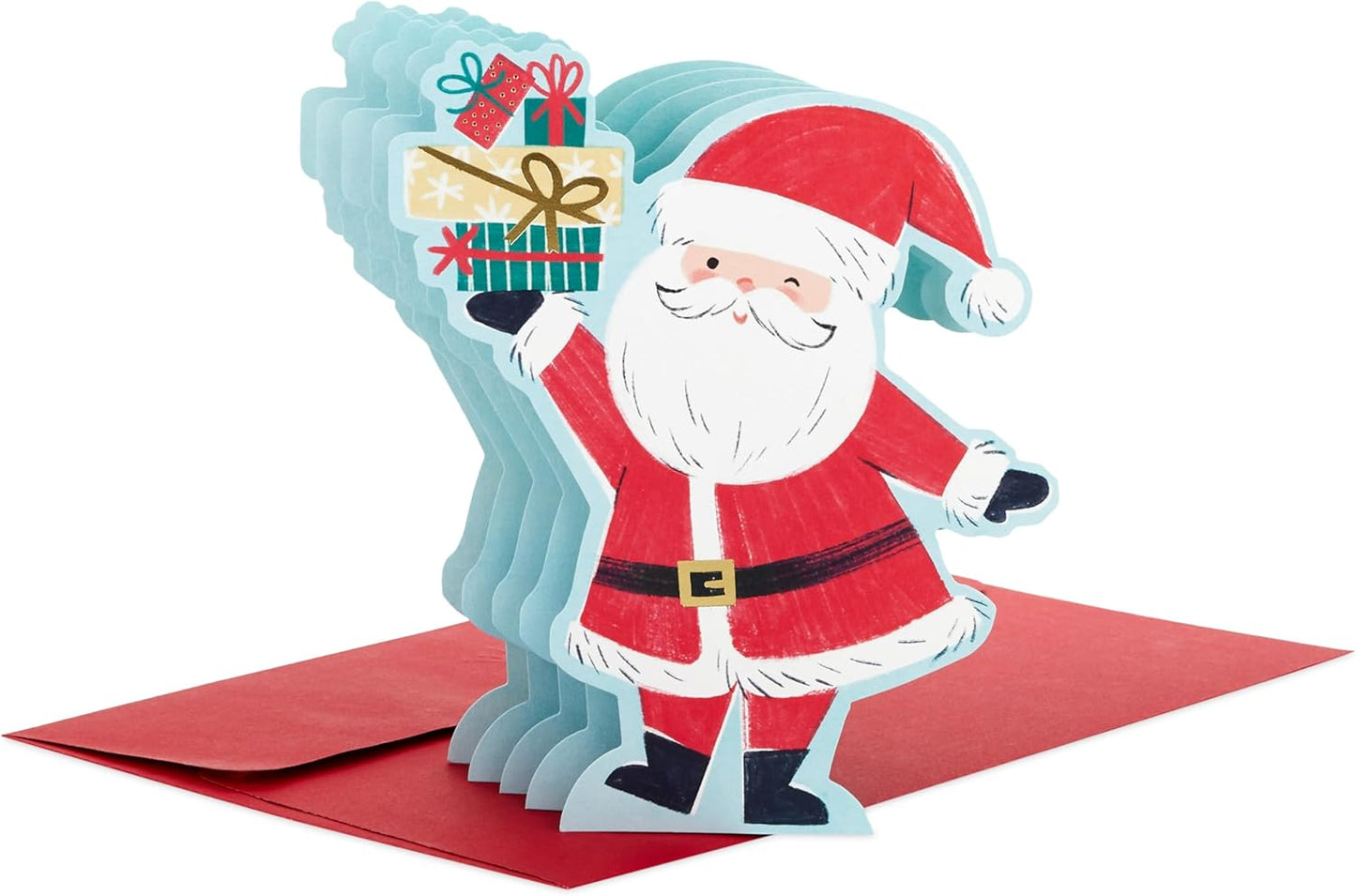 Santa and Presents 3D and Pop Up Christmas Card
