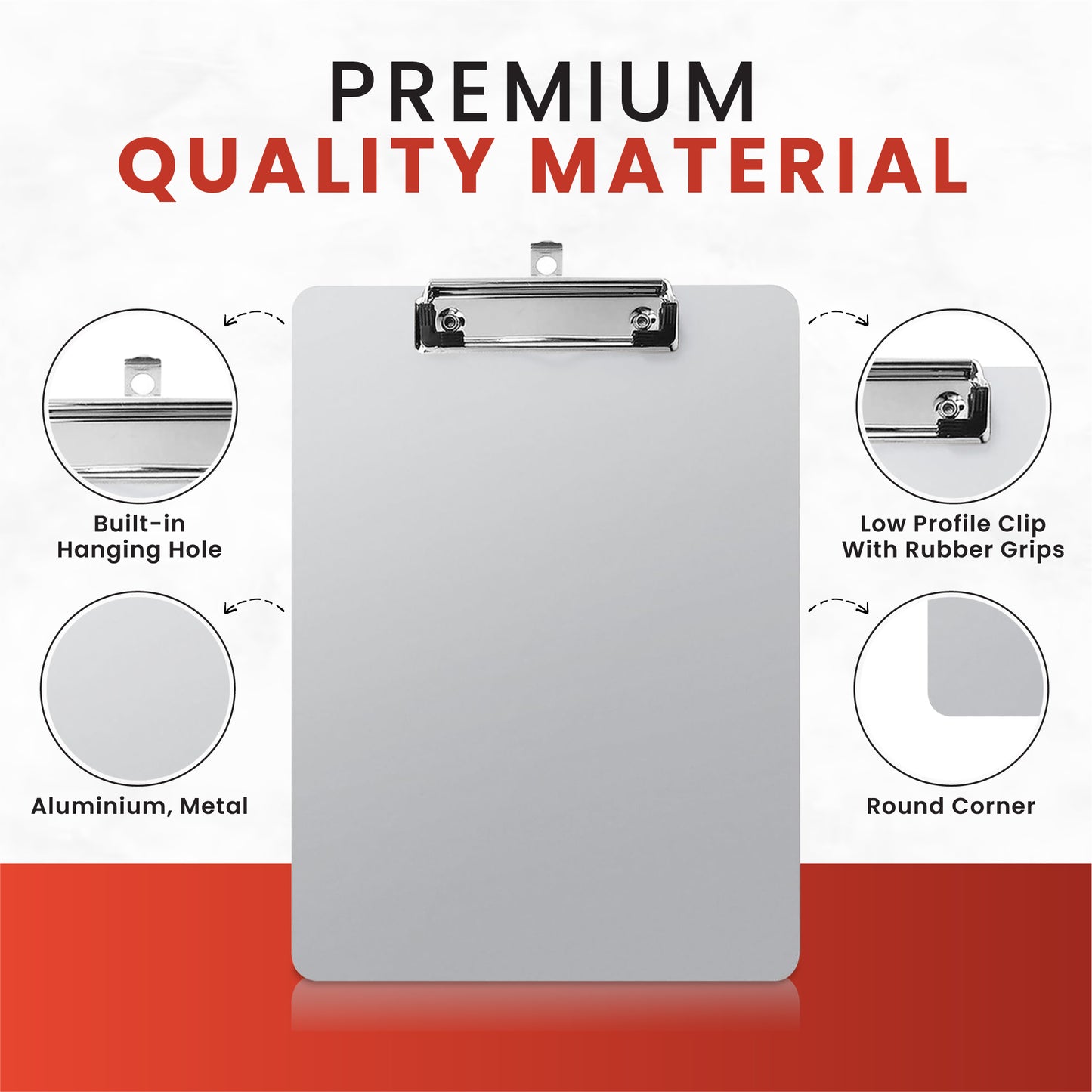 Janrax A4 Aluminum Clipboard Flat Clip