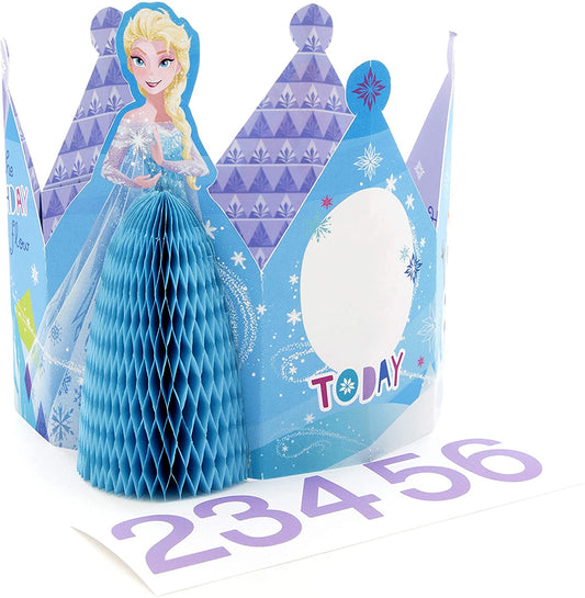 Age 2-6 Customisable Disney's Frozen Birthday Card 3D Paper WOW Wearable Crown Design
