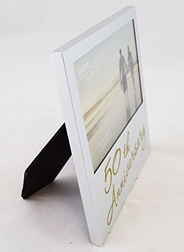 Golden 50th Wedding Anniversary Gift Photo Frame - 5"x3.5"