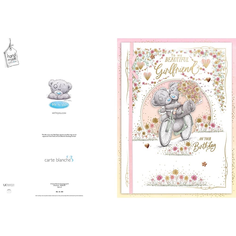 Bears On Bike With Flowers Girlfriend Boxed Birthday Card