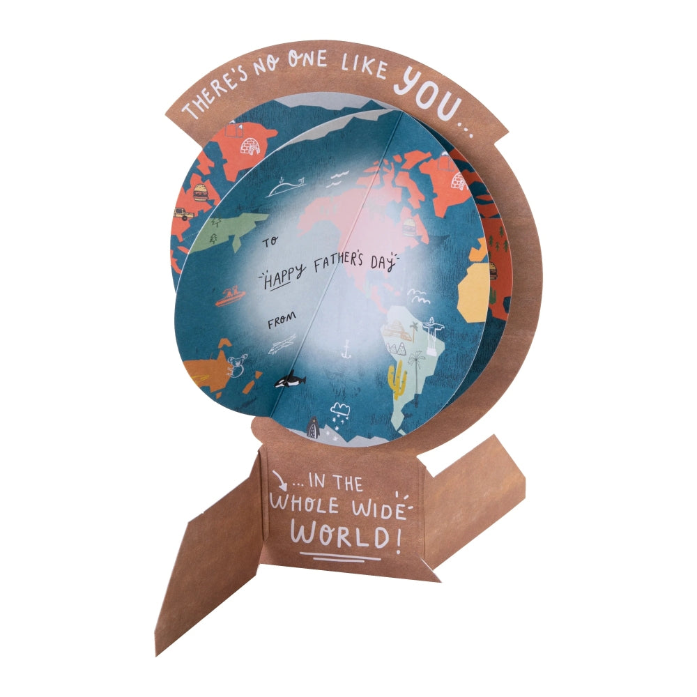 Die-cut Pop Up World Globe Design for Dad Father's Day Card