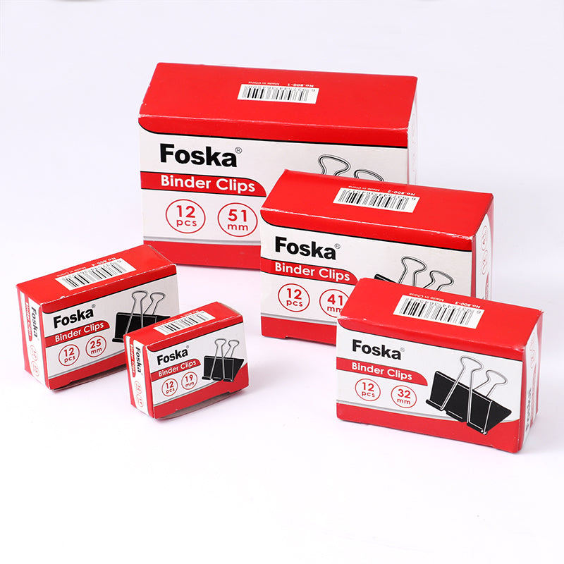 Pack of 12 19mm Black Fold Back Binder Clips