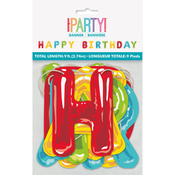2 Pieces 9ft Happy Balloon Birthday Paper Letter Banner