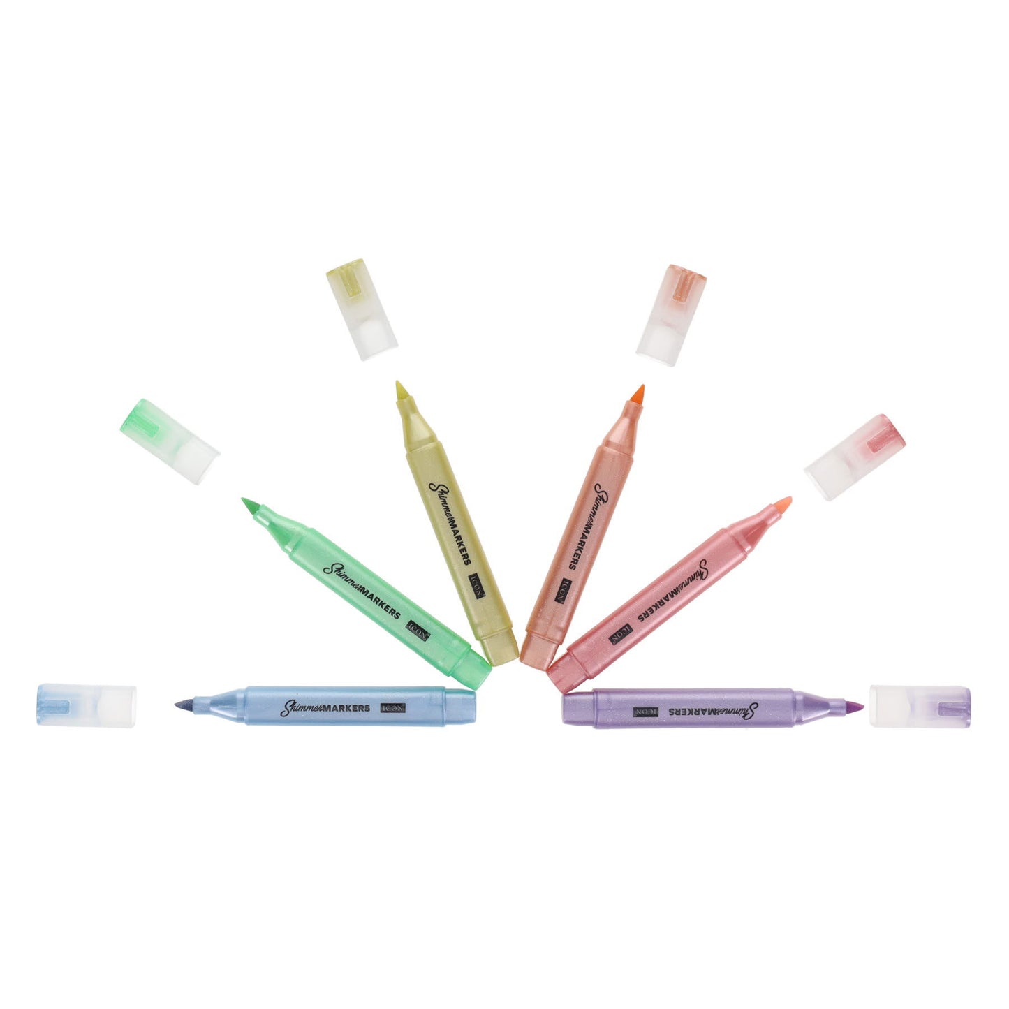 Pack of 6 Chisel Tip Shimmer Markers by Icon