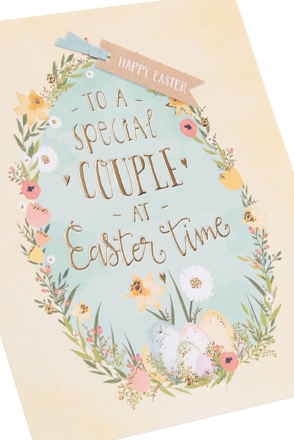 To A Special Couple Floral Eggs Design Easter Card