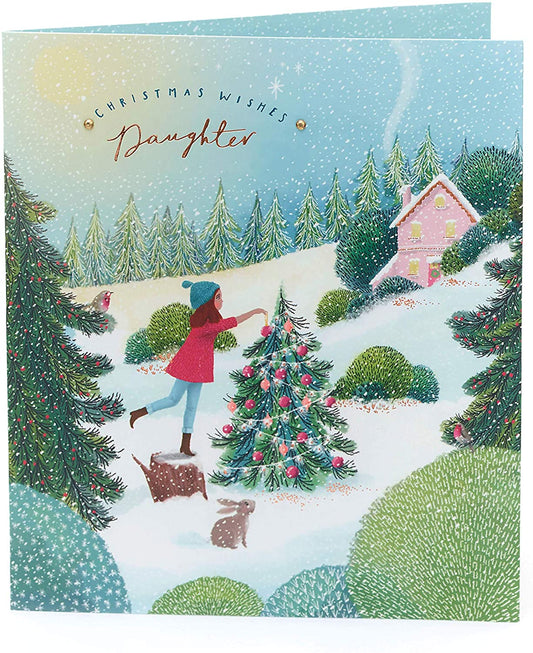 Christmas Card for Daughter Beautiful Festive Scenery Design 
