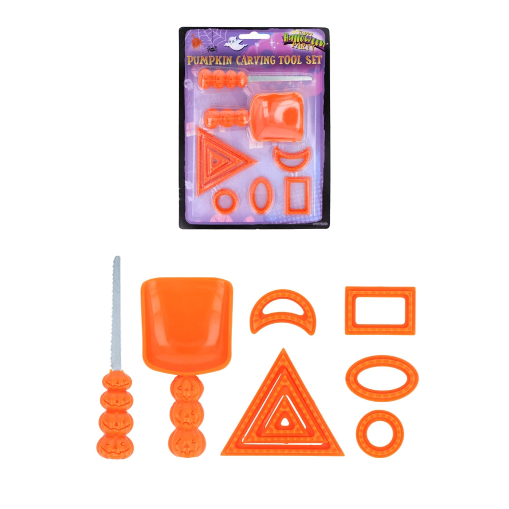 9 Piece Pumpkin Carving Tool Set Halloween Party Stencils Cutter Scooper