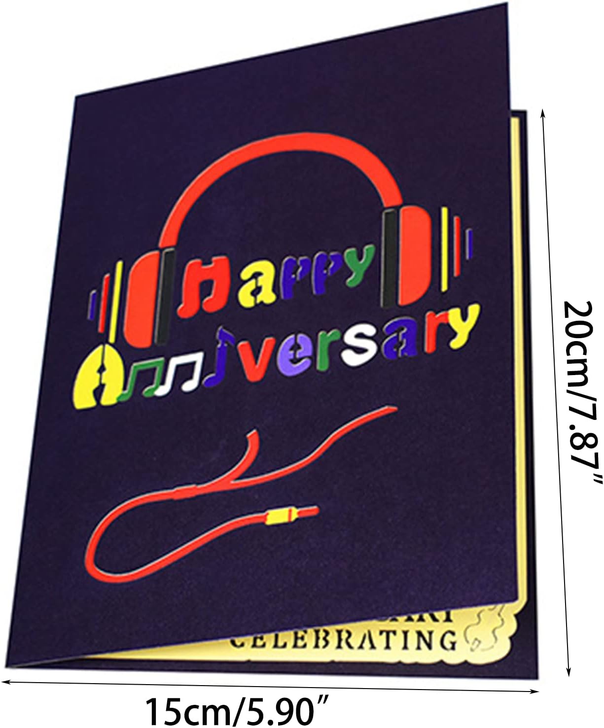 Music Party 3D Pop Up Anniversary Card with Personalized Numbers
