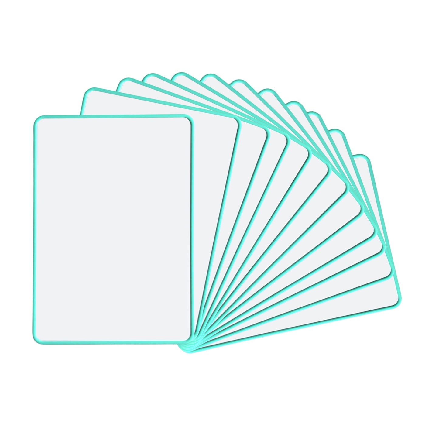 A4 Double Sided Magnetic Erasable MDF Plain Whiteboard With Cyan Border