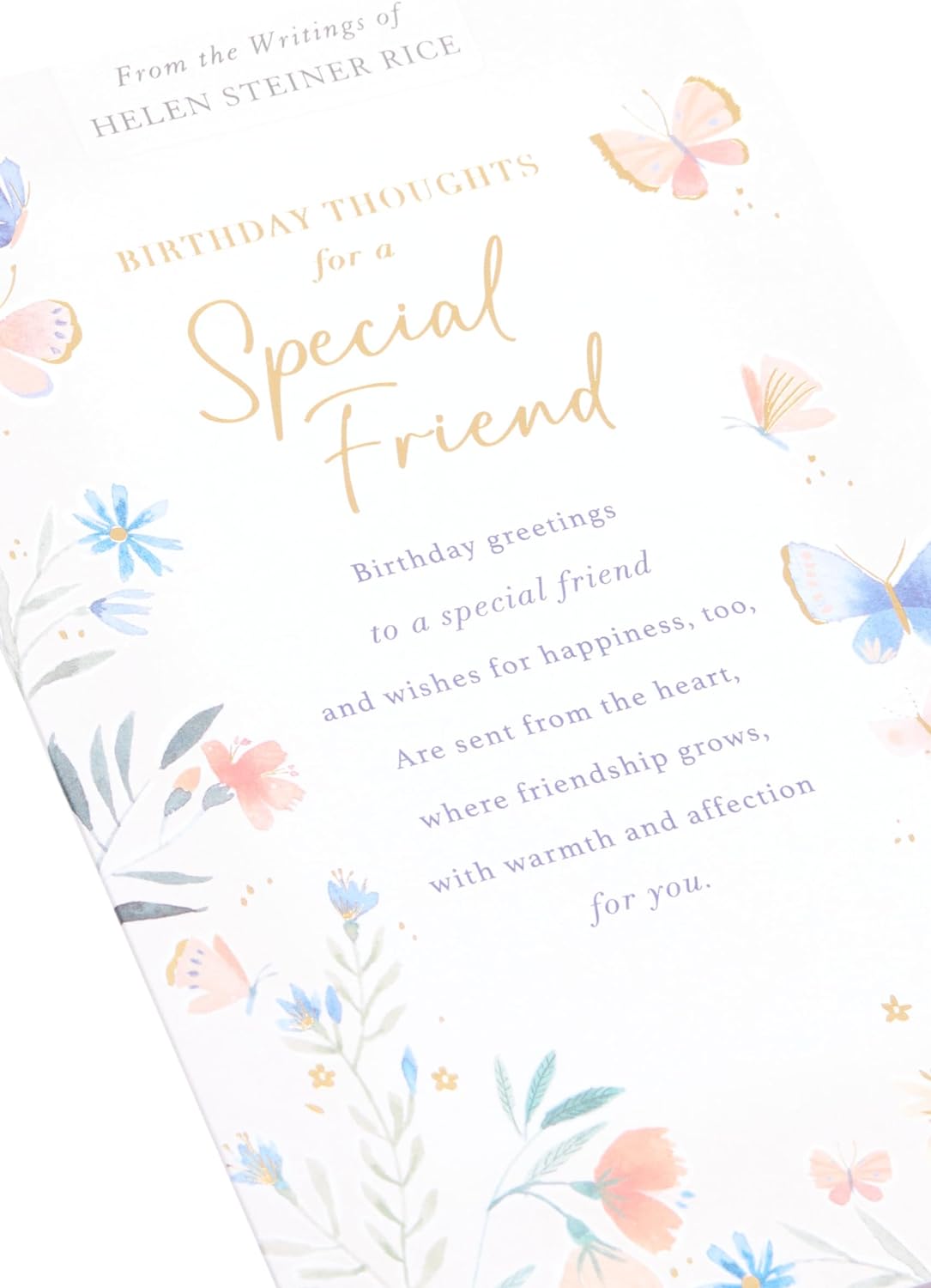 Floral Design with Sentimental Verse Friend Birthday Card