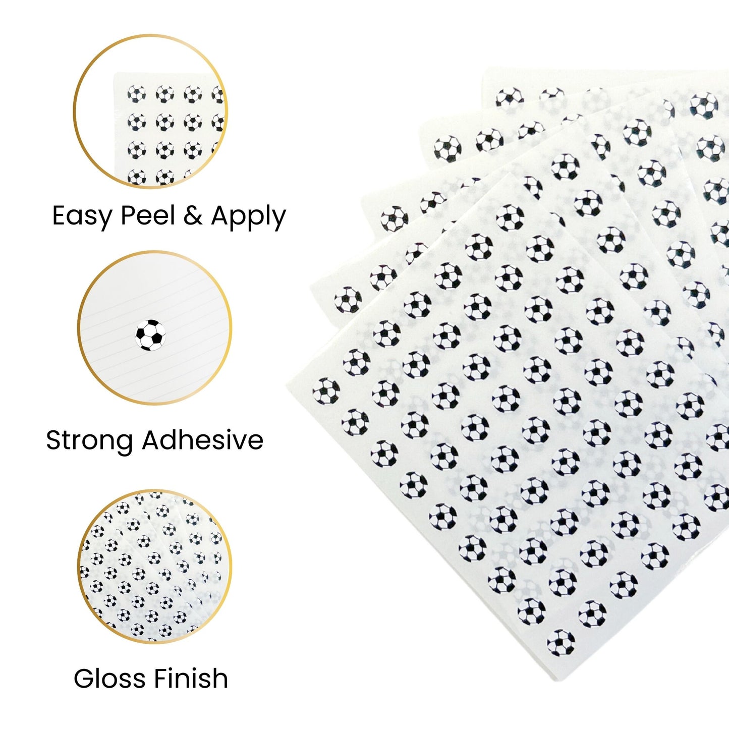 Pack of 1890 Football 8mm Self Adhesive Labels