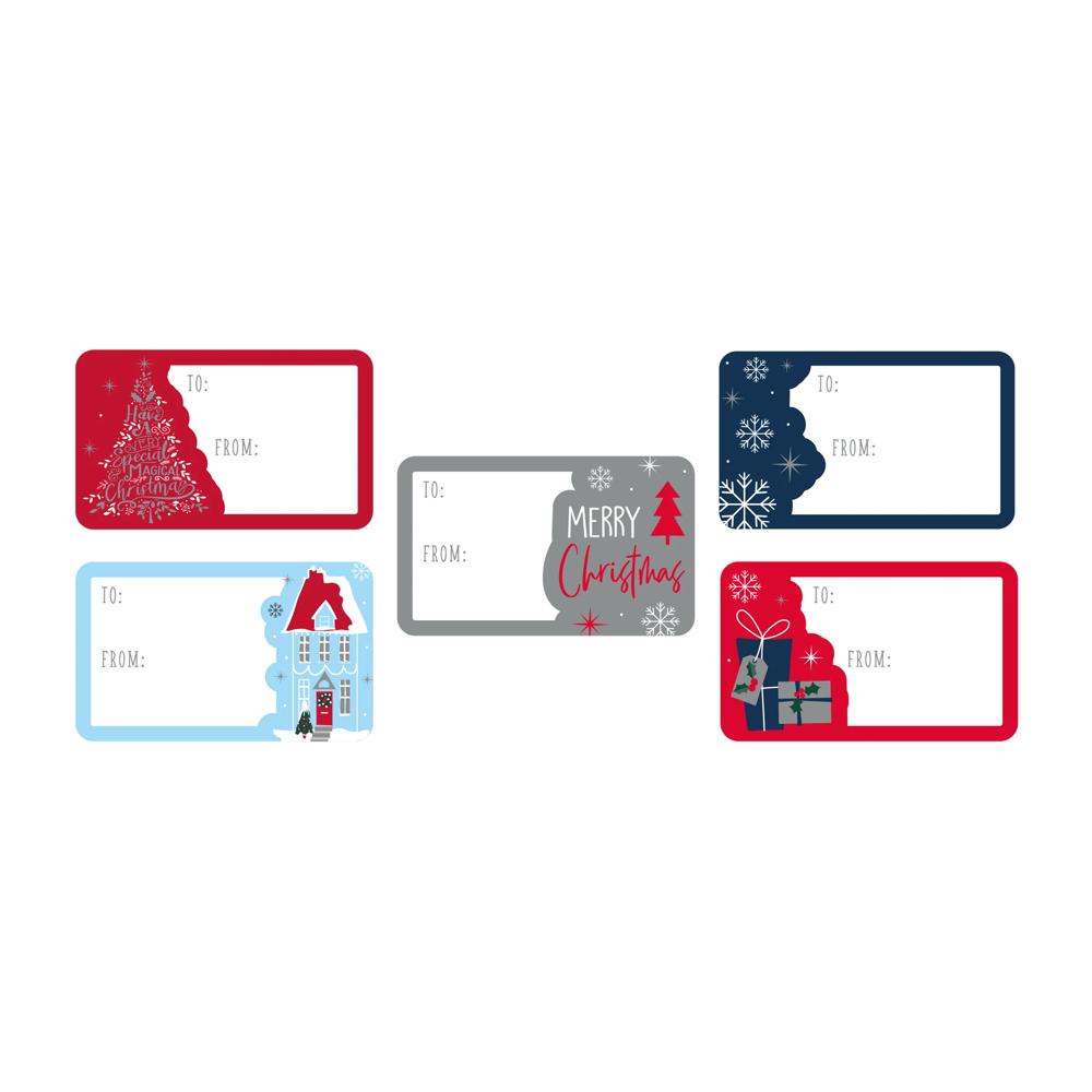 Pack of 50 Contemp Christmas Stickers