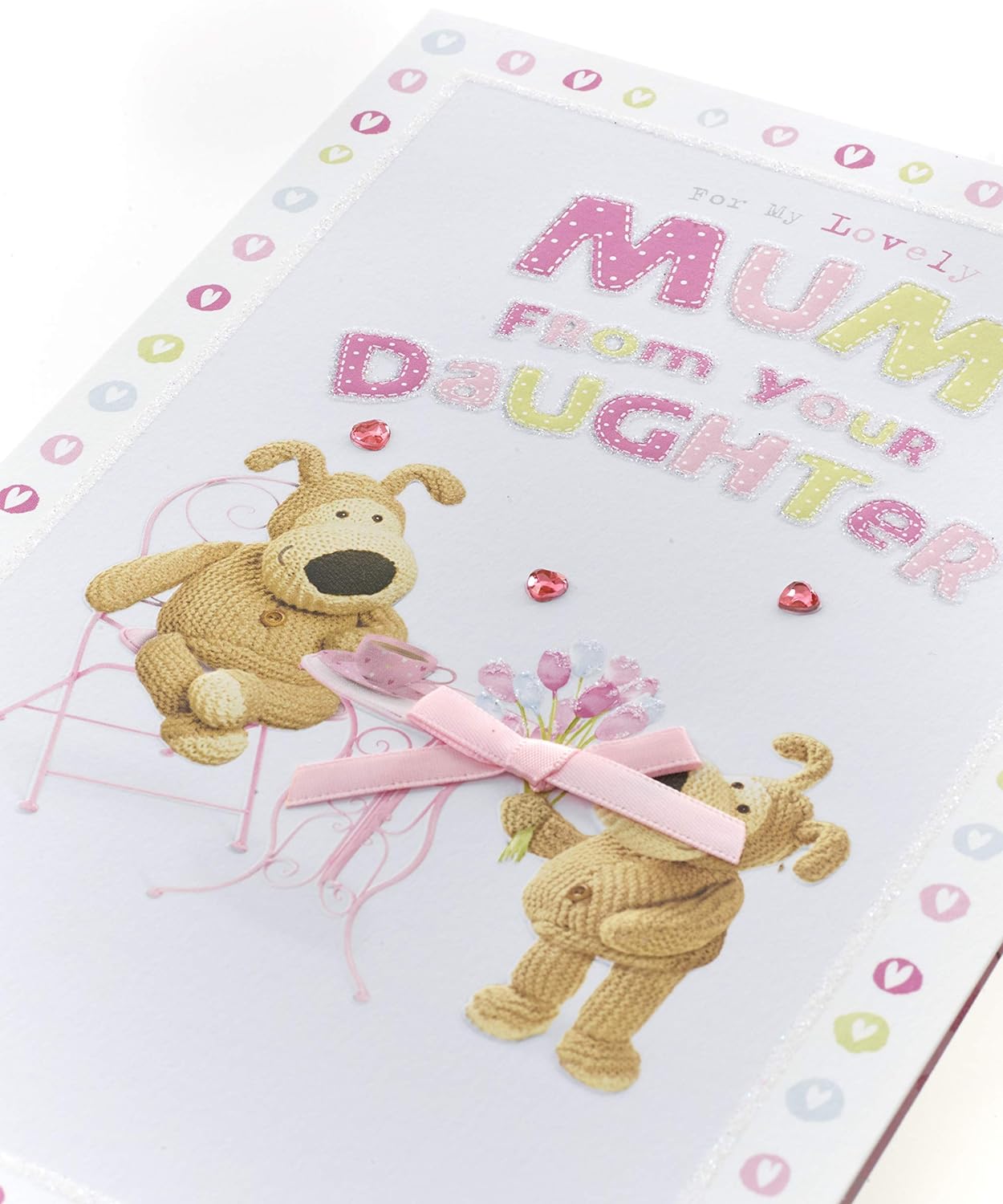 Mum From Daughter Boofle Holding Bouquet Design Mother's Day Card
