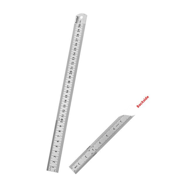 30cm Double Sided Stainless Steel Ruler