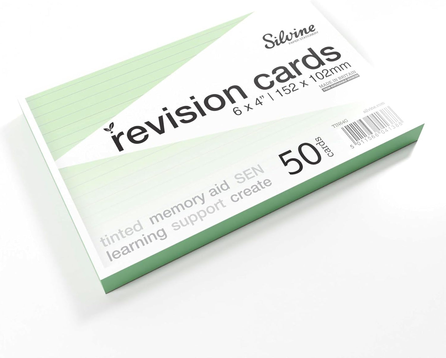Pack of 1000 6x4" SEN Green Lined Dyslexia Record Cards