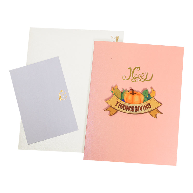 Turkey in Farm Happy Thanksgiving 3D Pop Up Greeting Card