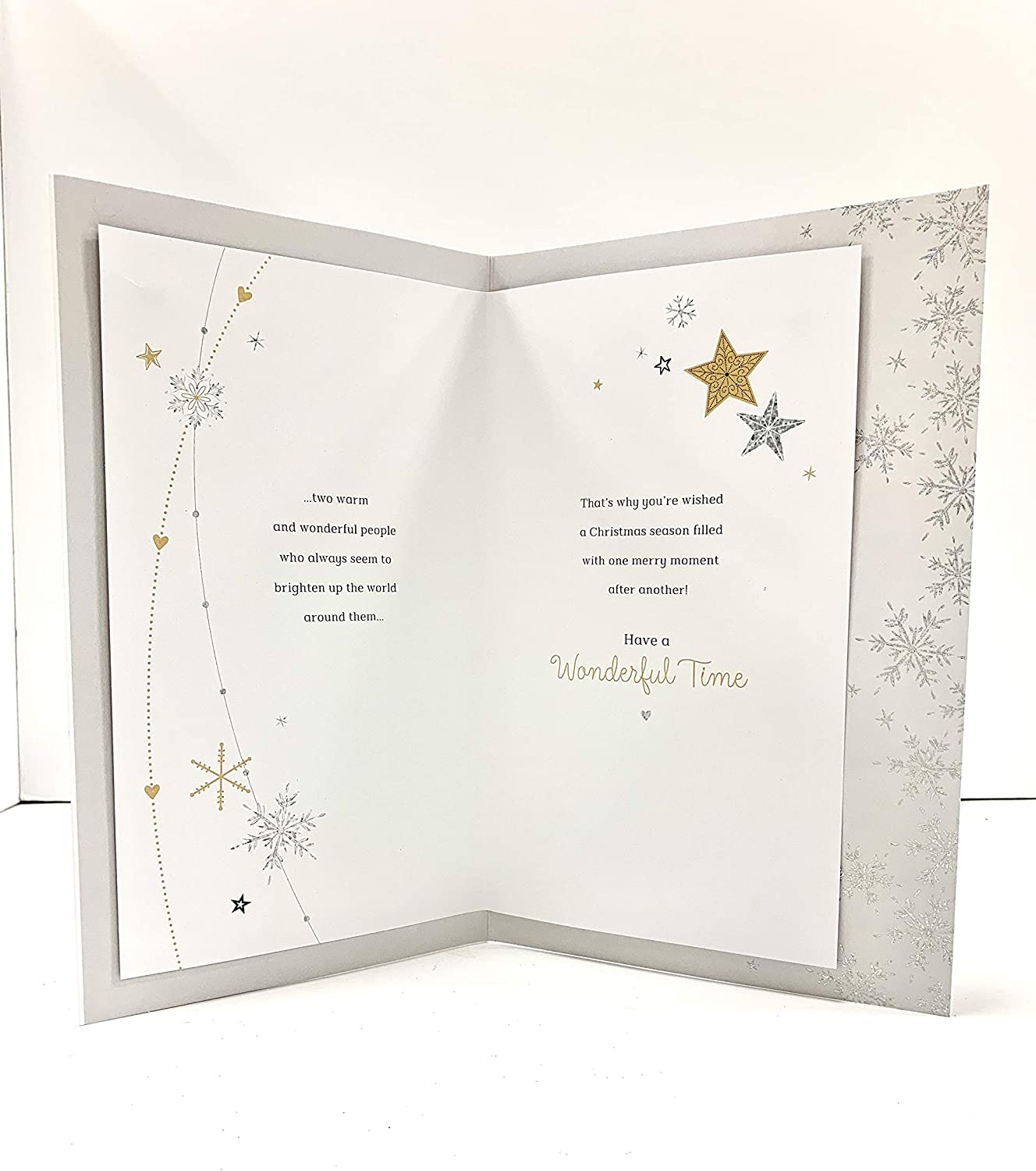 To Both of You Christmas Card Stars Sparkle Design