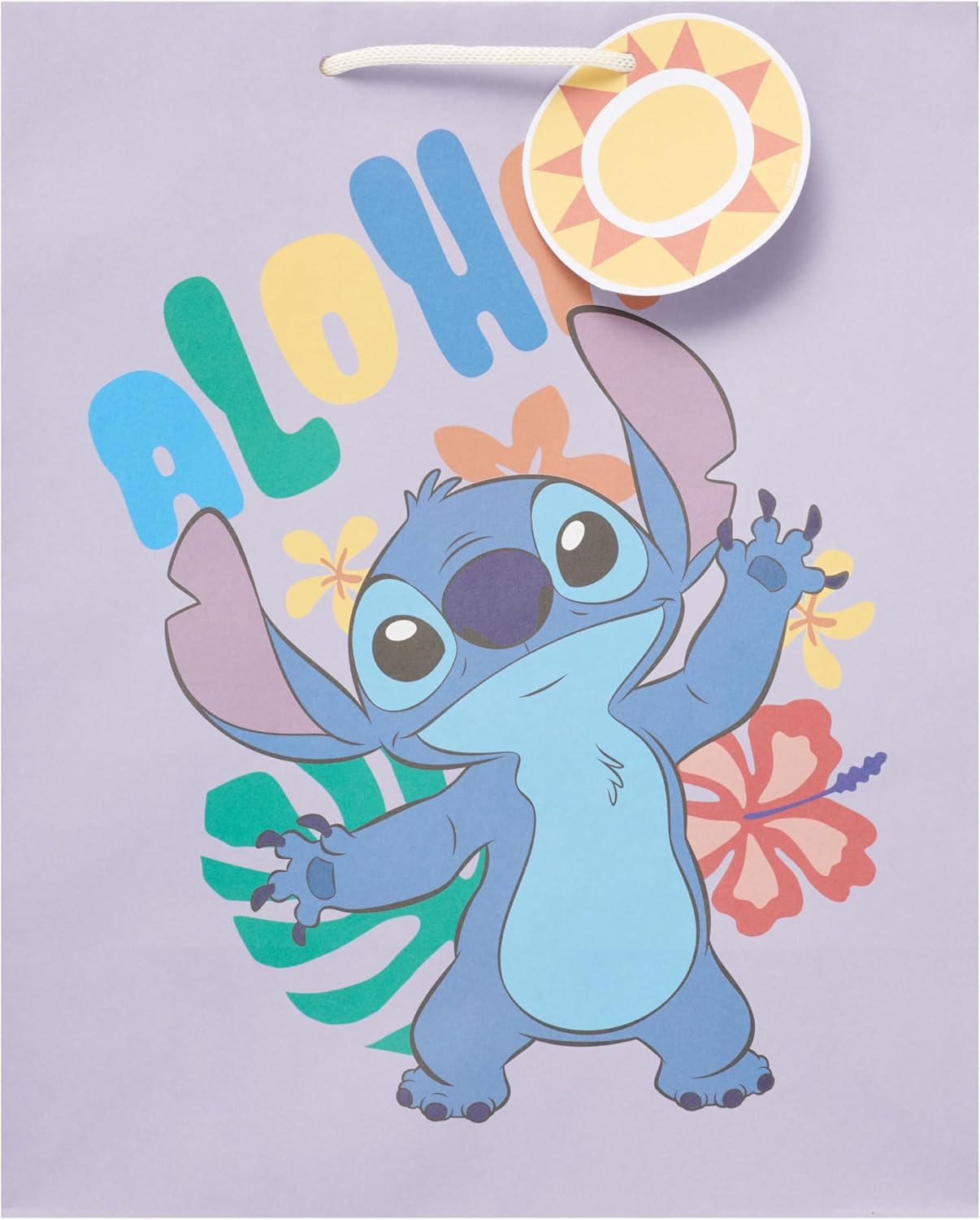Disney Stitch Purple Design Large Gift Bag for Birthdays, Weddings, Mother's Day