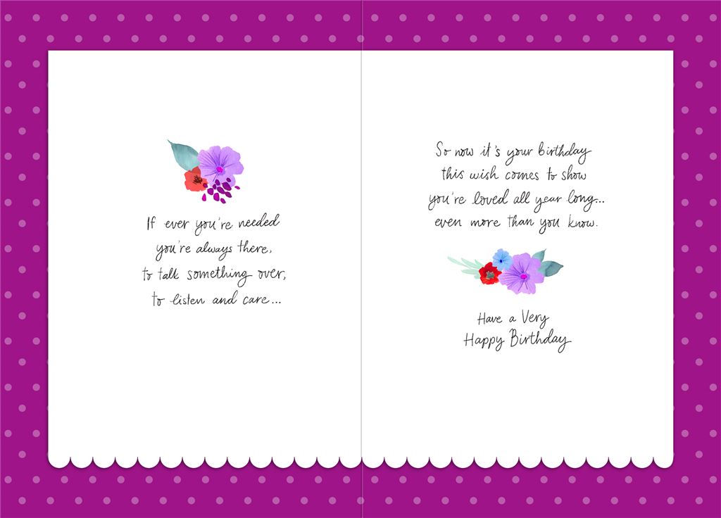 Willow Floral Bouquet Sister Birthday Card