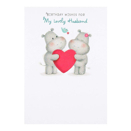 Husband Birthday Cute Bears With Heart New Card "Lovely" 
