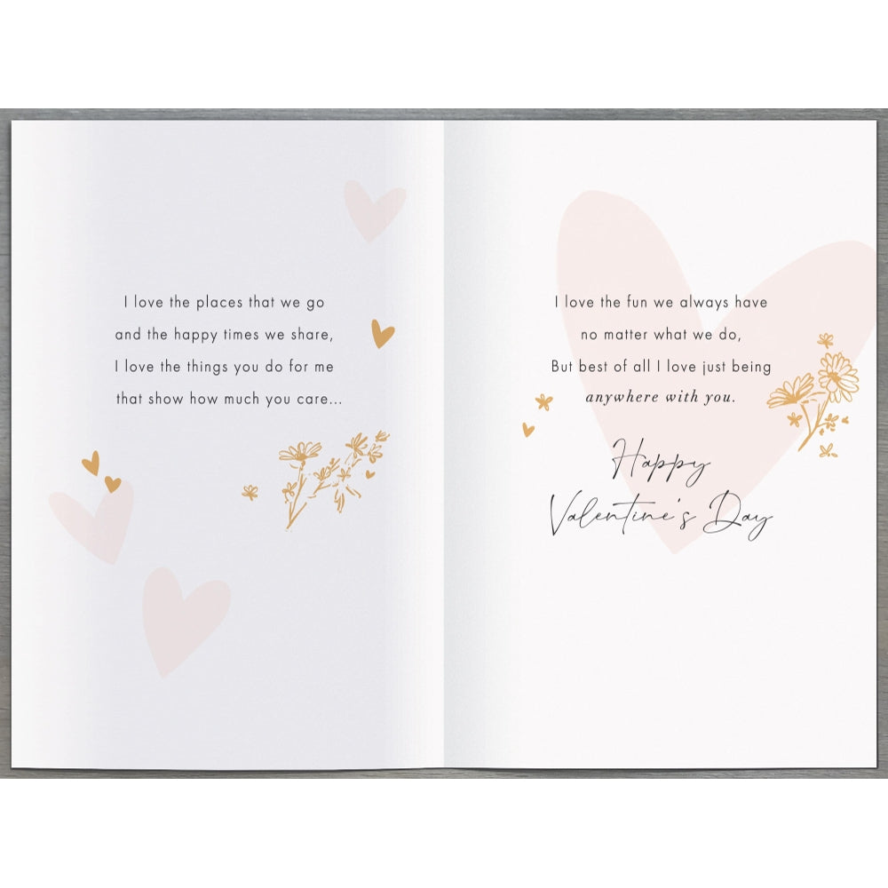 Heart and Flowers Design One I Love Large Valentine's Day Card