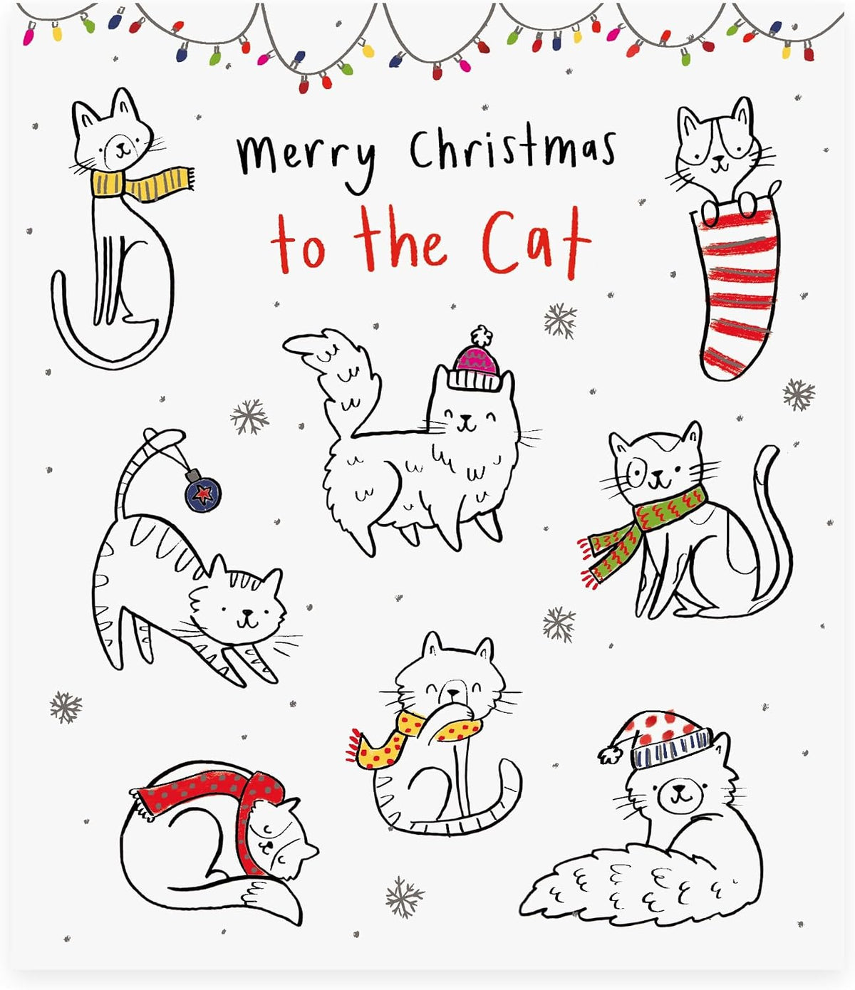 Cartoon Design Cat Christmas Card