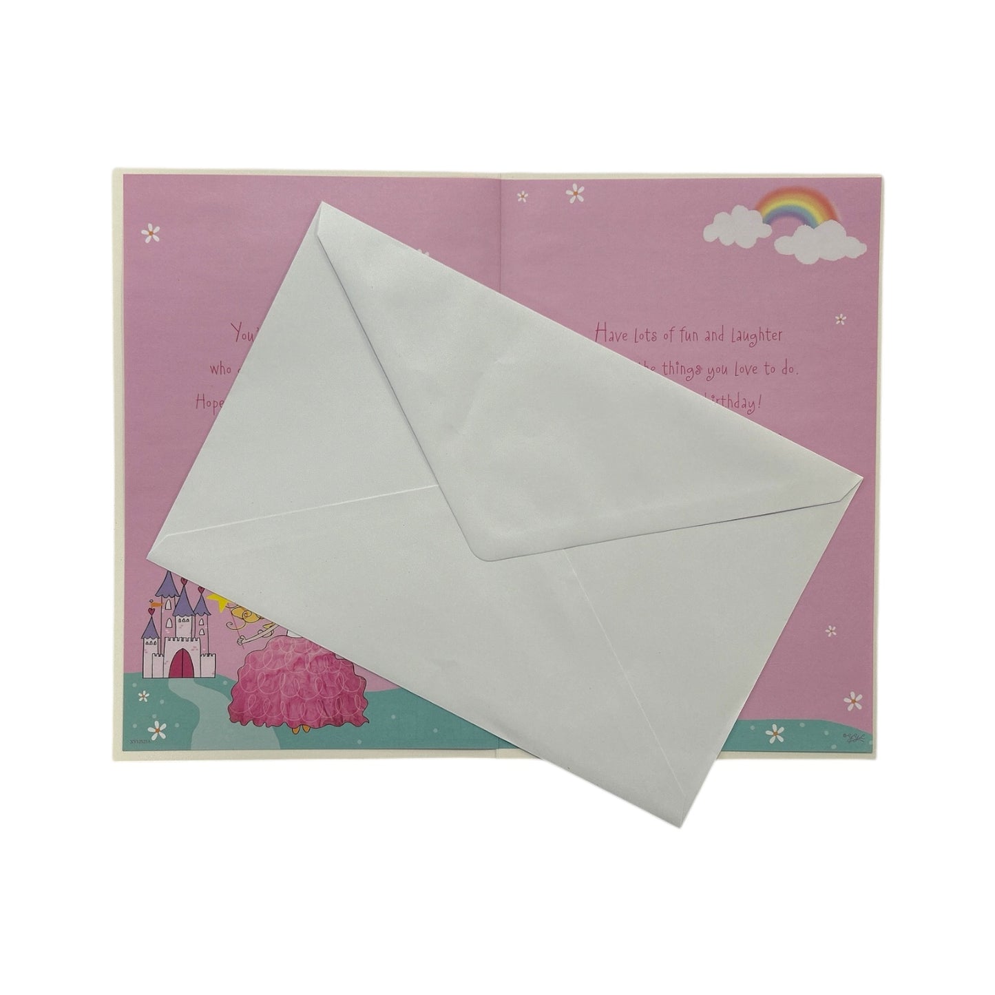 Daughter Age 04 Princess With Magic Wand Juvenile Birthday Card With Badge