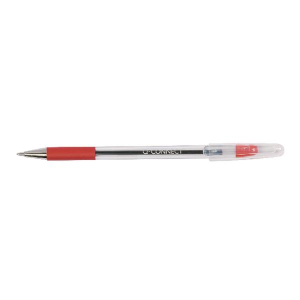 Q-Connect Grip Stick Ballpoint Pen Medium Red (Pack of 20)