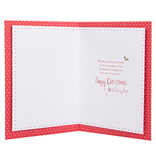 Hallmark Medium Wife Cute Dylan and Thomas Embossed Design Christmas Card