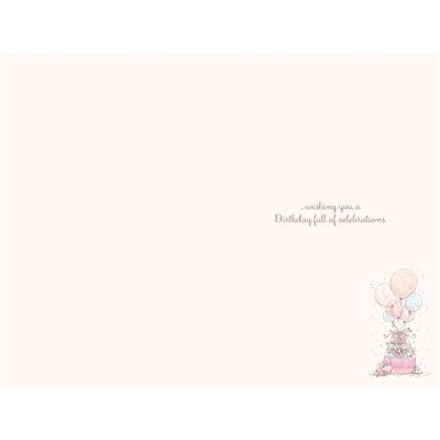 Balloons & Stack of Presents Female Birthday Card