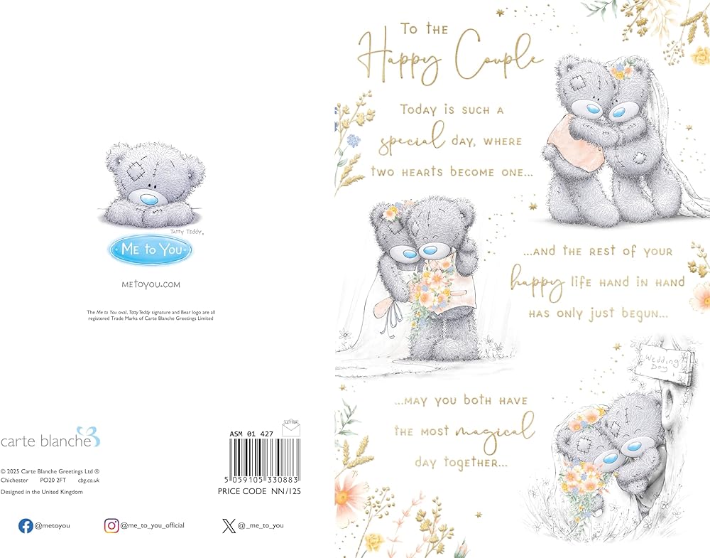Bears Storyboard Design Happy Couple Wedding Day Card