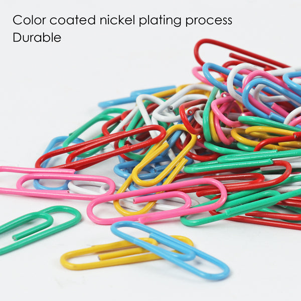 Bulk Pack of 1000 Assorted Coloured 28mm Paper Clips